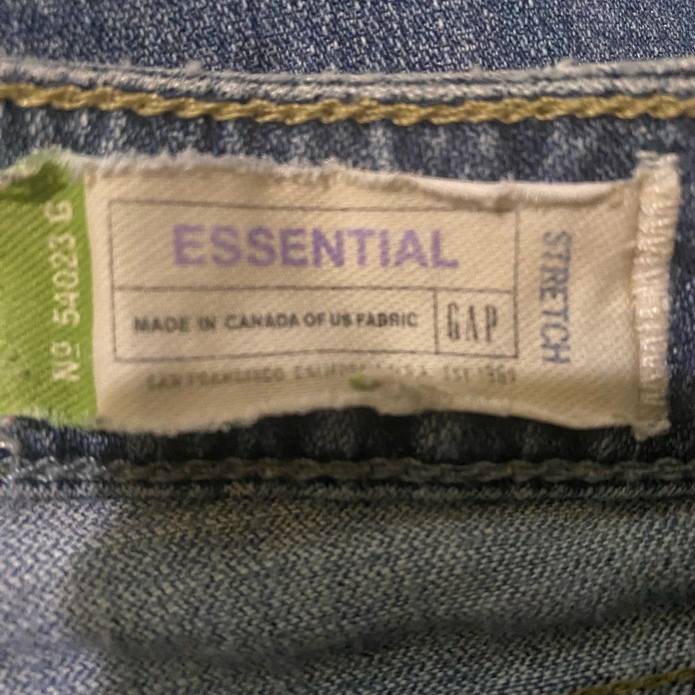 VTG Gap Essentials Stretch Jeans SZ 8 Bootcut Mid Rise Loose Fit Made in Canada - Picture 11 of 11